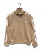 Adidaアディダス）の古着「ファンネルネックトラックトップ」｜ベージュ