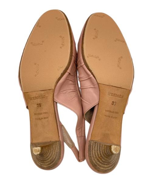 HERMES（エルメス）HERMES (エルメス) リボンバレリーナミュール ピンク サイズ:36の古着・服飾アイテム