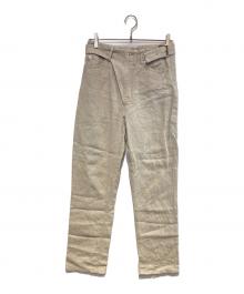 INSCRIRE（アンスクリア）の古着「Linen Canvas Bikers Pants」｜ベージュ