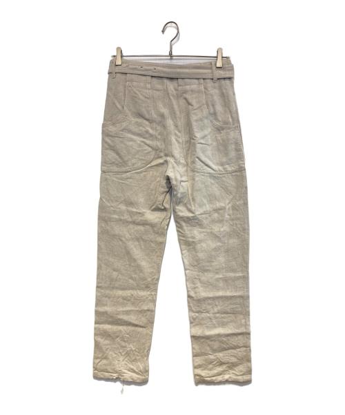 INSCRIRE（アンスクリア）INSCRIRE (アンスクリア) Linen Canvas Bikers Pants ベージュ サイズ:36の古着・服飾アイテム