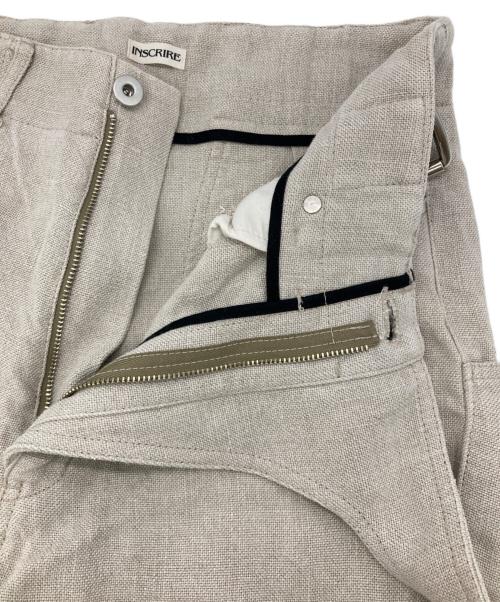 INSCRIRE（アンスクリア）INSCRIRE (アンスクリア) Linen Canvas Bikers Pants ベージュ サイズ:36の古着・服飾アイテム