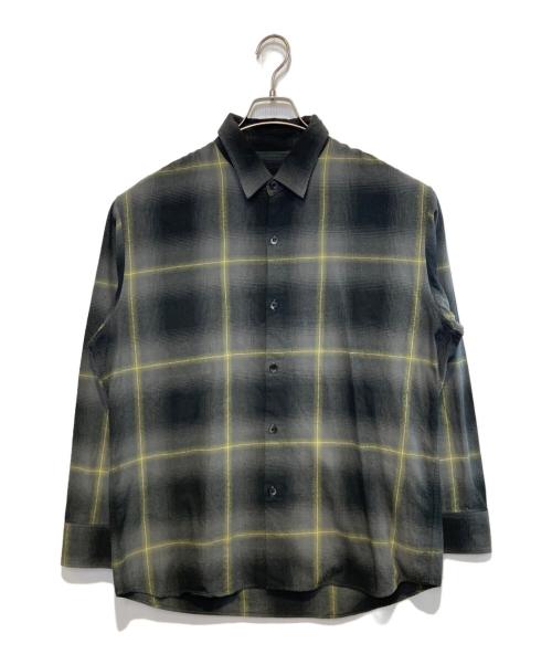 LAD MUSICIAN（ラッドミュージシャン）LAD MUSICIAN (ラッドミュージシャン) BIG SHIRT ブラック×グレー サイズ:44の古着・服飾アイテム