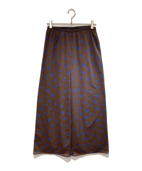 Whim Gazette（ウィムガゼット）Whim Gazette (ウィムガゼット) シアーフラワーパンツ ブラウン×ブルー サイズ:Freeの古着・服飾アイテム