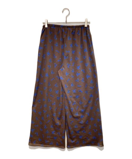 Whim Gazette（ウィムガゼット）Whim Gazette (ウィムガゼット) シアーフラワーパンツ ブラウン×ブルー サイズ:Freeの古着・服飾アイテム