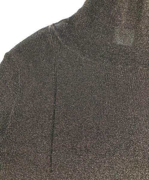 PAUL SMITH（ポールスミス）PAUL SMITH (ポールスミス) コントラストライン ラメ タートルニット ブラウン サイズ:Mの古着・服飾アイテム
