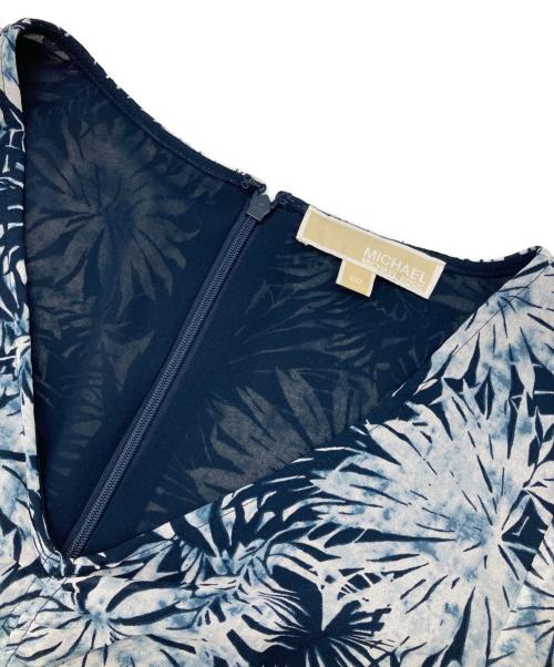 MICHAEL MICHAEL KORS（マイケル マイケルコース）MICHAEL MICHAEL KORS (マイケル マイケルコース) パームジョーゼットカットアウトドレス ホワイト×ネイビー サイズ:00の古着・服飾アイテム