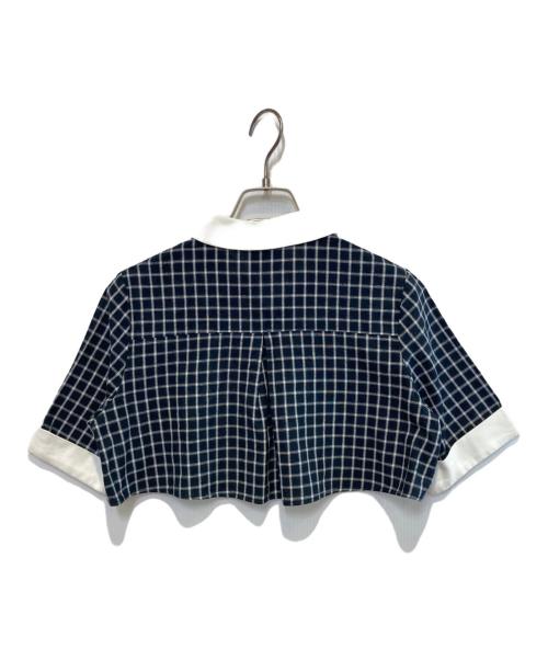 Tnewties（トゥエンティーズ）Tnewties (トゥエンティーズ) パズルのラストピースクロップドチェックブラウスセットアップ ダークネイビー サイズ:Sの古着・服飾アイテム