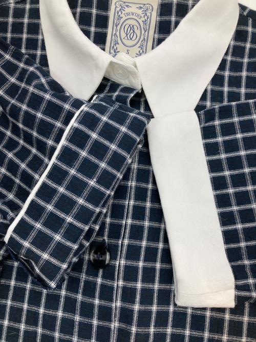 Tnewties（トゥエンティーズ）Tnewties (トゥエンティーズ) パズルのラストピースクロップドチェックブラウスセットアップ ダークネイビー サイズ:Sの古着・服飾アイテム
