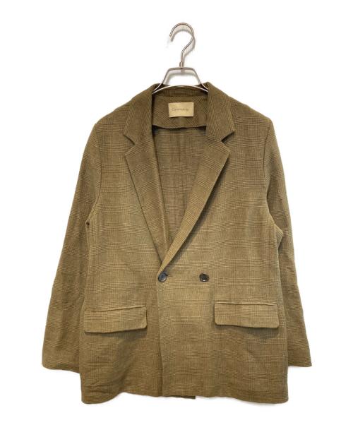 Curensology（カレンソロジー）Curensology (カレンソロジー) グレンチェックカラミジャケット カーキ サイズ:Freeの古着・服飾アイテム