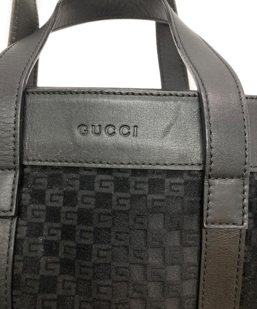 GUCCI（グッチ）GUCCI (グッチ) ベロアミニハンドバッグ ブラックの古着・服飾アイテム