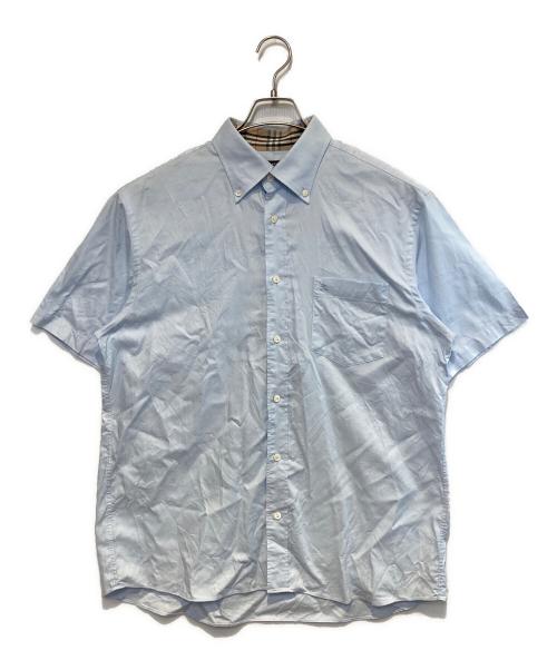 BURBERRY LONDON（バーバリーロンドン）BURBERRY LONDON (バーバリーロンドン) ホース刺繍ボタンダウンS/Sシャツ ブルー サイズ:LLの古着・服飾アイテム