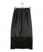 ne quittez pasヌキテパ）の古着「Poly Dupion Frill Skirt」｜ブラック