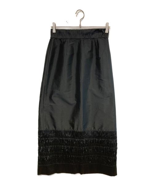 ne quittez pas（ヌキテパ）ne quittez pas (ヌキテパ) Poly Dupion Frill Skirt ブラック サイズ:Mの古着・服飾アイテム