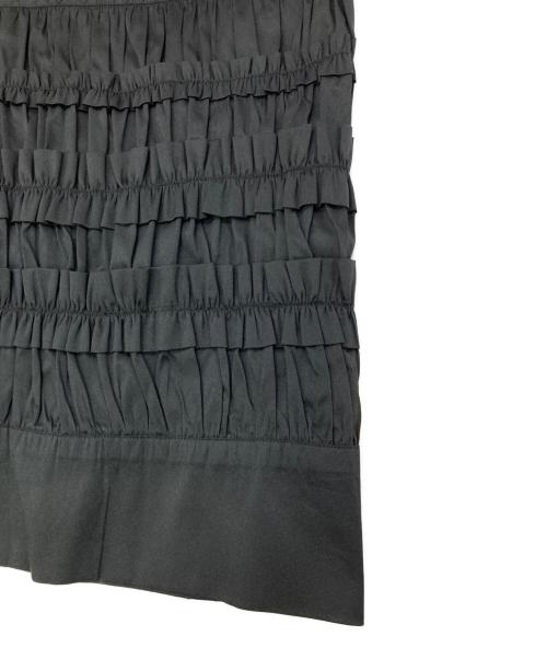 ne quittez pas（ヌキテパ）ne quittez pas (ヌキテパ) Poly Dupion Frill Skirt ブラック サイズ:Mの古着・服飾アイテム