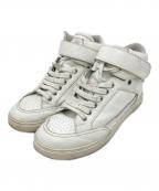 Saint Laurent Parisサンローランパリ）の古着「ベルクロ レースアップ レザーハイカットスニーカー」｜ホワイト