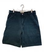 stussyステューシー）の古着「WASHED CANVAS WORK SHORT」｜ブラック