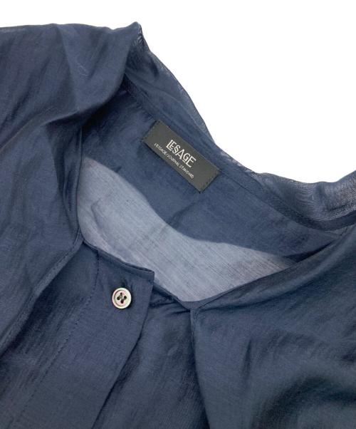 journal standard L'essage（ジャーナルスタンダード レサージュ）journal standard L'essage (ジャーナルスタンダード レサージュ) オーガンジーボウタイブラウス ネイビー サイズ:Freeの古着・服飾アイテム
