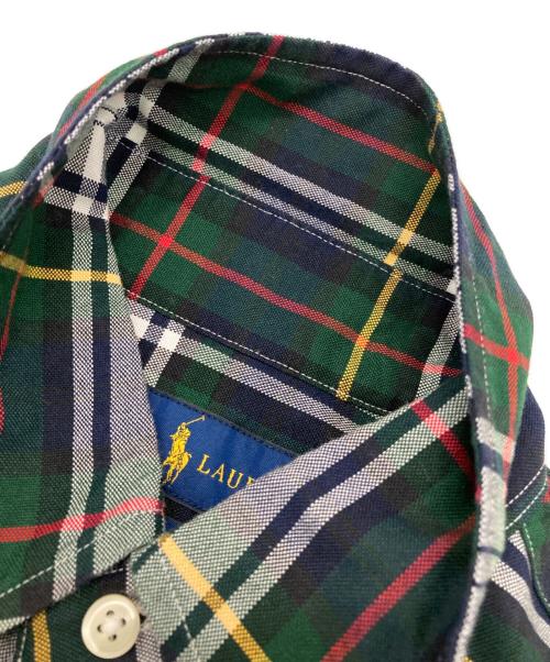 RALPH LAUREN（ラルフローレン）RALPH LAUREN (ラルフローレン) チェックBDシャツ グリーン×ホワイト サイズ:XSの古着・服飾アイテム