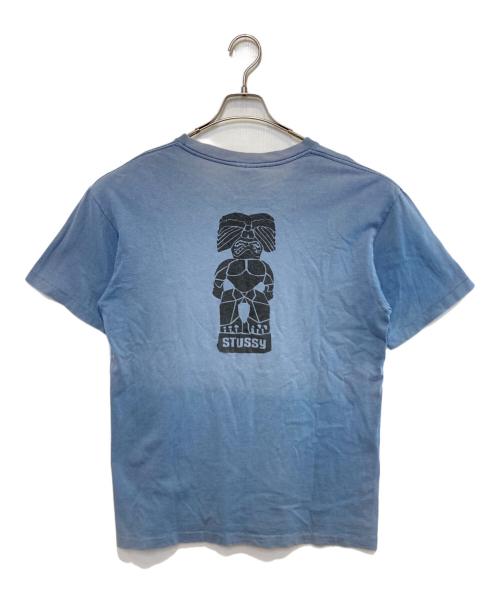 stussy（ステューシー）stussy (ステューシー) ［古着］TIKIプリントカットソー ブルー サイズ:Lの古着・服飾アイテム