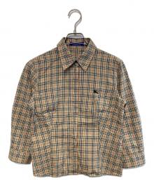 BURBERRY BLUE LABEL（バーバリー ブルー レーベル）の古着「ホース刺繍ノバチェックシャツ」｜ベージュ