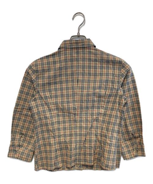 BURBERRY BLUE LABEL（バーバリー ブルー レーベル）BURBERRY BLUE LABEL (バーバリー ブルー レーベル) ホース刺繍ノバチェックシャツ ベージュ サイズ:Mの古着・服飾アイテム