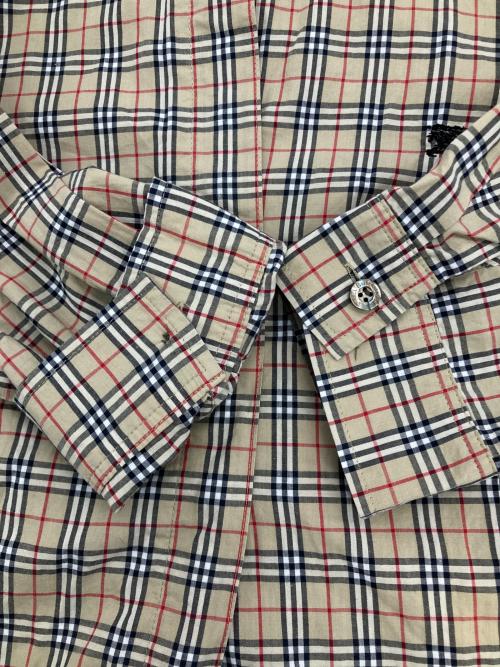 BURBERRY BLUE LABEL（バーバリー ブルー レーベル）BURBERRY BLUE LABEL (バーバリー ブルー レーベル) ホース刺繍ノバチェックシャツ ベージュ サイズ:Mの古着・服飾アイテム