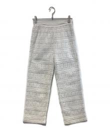 sara mallika（サラマリカ）の古着「Cotton Border Lace Pants」｜ホワイト