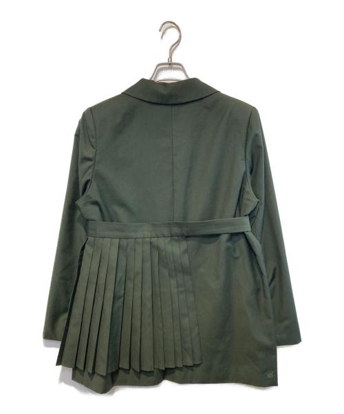 Tnewties（トゥエンティーズ）Tnewties (トゥエンティーズ) 電話を切らなくちゃリムーバブルプリーツジャケット ダークグリーン サイズ:Lの古着・服飾アイテム