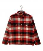 HUMAN MADEヒューマンメイド）の古着「WOOL BEAVERBLOCK CHECK SHIRT」｜レッド×ブラック