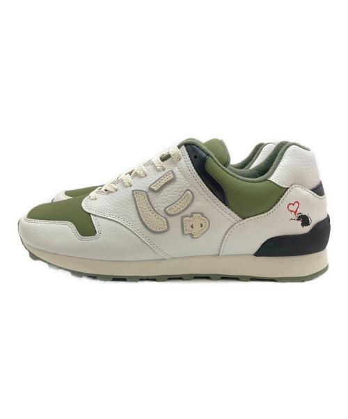 にゅ~ず（ニュ～ズ）にゅ~ず (ニュ～ズ) Banksy (バンクシー) 『BONSAI』BRANDALISED ホワイト×グリーン サイズ:US9/UK8.5/CM27の古着・服飾アイテム