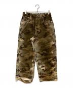 PIETピエット）の古着「Distressed Camo Oversized Denim」｜オリーブ
