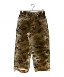 PIET（ピエット）の古着「Distressed Camo Oversized Denim」｜オリーブ