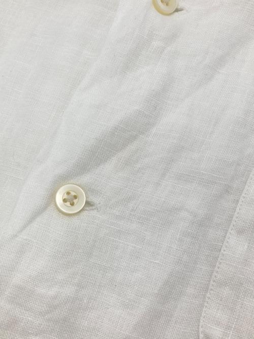 POLO RALPH LAUREN（ポロ・ラルフローレン）POLO RALPH LAUREN (ポロ・ラルフローレン) ポニー刺繍リネンS/Sシャツ ホワイト サイズ:Mの古着・服飾アイテム