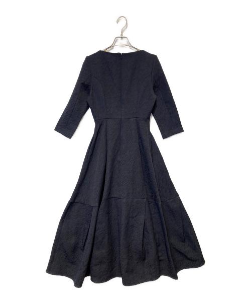 L'AUBE BLANC（ローブ ブラン）L'AUBE BLANC (ローブ ブラン) KeyneckJacquardDress ネイビー サイズ:Sの古着・服飾アイテム