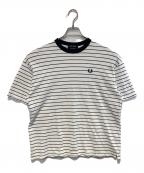 FRED PERRY×BEAMSフレッドペリー×ビームス）の古着「別注 鹿の子ボーダーtシャツ」｜ホワイト×ネイビー