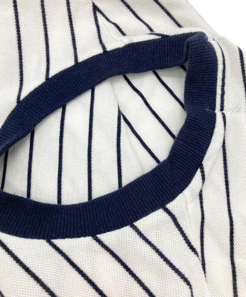 FRED PERRY（フレッドペリー）FRED PERRY (フレッドペリー) BEAMS (ビームス) 別注 鹿の子ボーダーtシャツ ホワイト×ネイビー サイズ:Sの古着・服飾アイテム