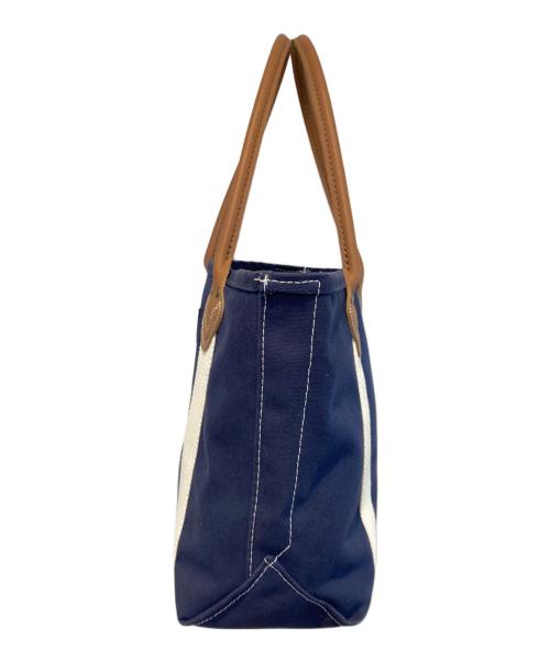 L.L.Bean（エルエルビーン）L.L.Bean (エルエルビーン) Classic Leather Handle Katahdin Boat and Tote ネイビー×ホワイトの古着・服飾アイテム