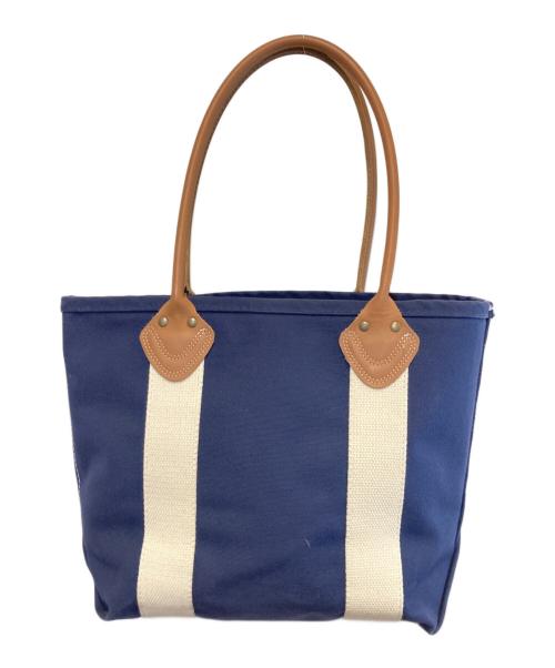 L.L.Bean（エルエルビーン）L.L.Bean (エルエルビーン) Classic Leather Handle Katahdin Boat and Tote ネイビー×ホワイトの古着・服飾アイテム