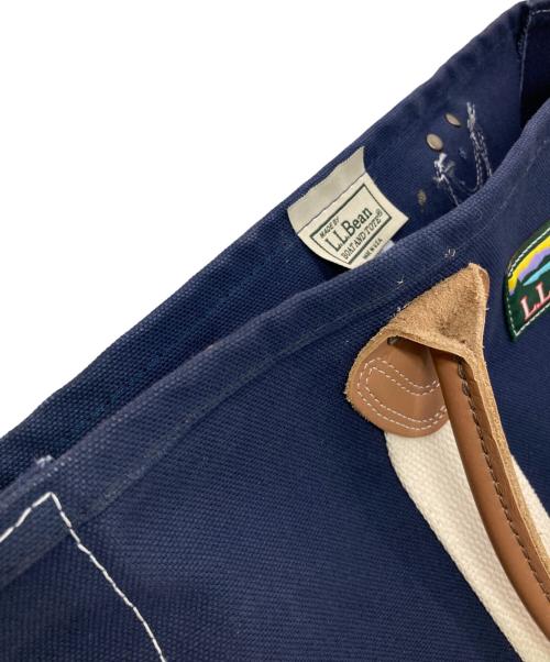 L.L.Bean（エルエルビーン）L.L.Bean (エルエルビーン) Classic Leather Handle Katahdin Boat and Tote ネイビー×ホワイトの古着・服飾アイテム