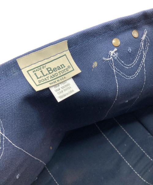 L.L.Bean（エルエルビーン）L.L.Bean (エルエルビーン) Classic Leather Handle Katahdin Boat and Tote ネイビー×ホワイトの古着・服飾アイテム