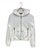 ARMANI EXCHANGEアルマーニ エクスチェンジ）の古着「ロゴ刺繍フーディー」｜ホワイト