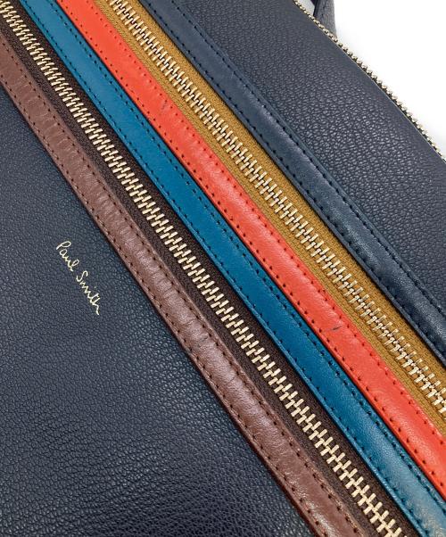 PAUL SMITH（ポールスミス）PAUL SMITH (ポールスミス) シグネチャージップストライプトートバッグ ネイビーの古着・服飾アイテム