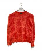 COMME des GARCONS HOMME PLUSコムデギャルソンオムプリュス）の古着「ブロックプリント ヴィンテージ調スウェット」｜レッド