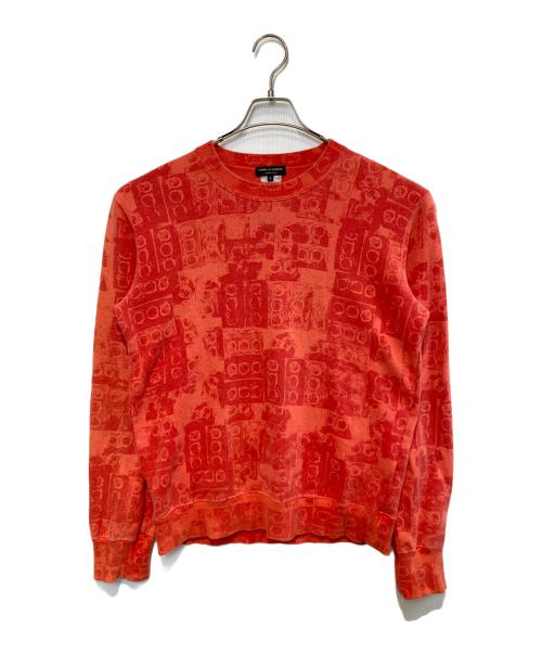 COMME des GARCONS HOMME PLUS（コムデギャルソンオムプリュス）COMME des GARCONS HOMME PLUS (コムデギャルソンオムプリュス) ブロックプリント ヴィンテージ調スウェット レッド サイズ:Sの古着・服飾アイテム