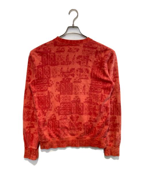 COMME des GARCONS HOMME PLUS（コムデギャルソンオムプリュス）COMME des GARCONS HOMME PLUS (コムデギャルソンオムプリュス) ブロックプリント ヴィンテージ調スウェット レッド サイズ:Sの古着・服飾アイテム