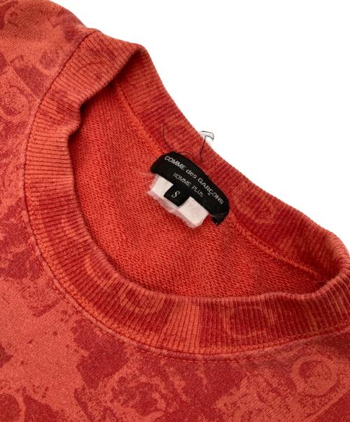 COMME des GARCONS HOMME PLUS（コムデギャルソンオムプリュス）COMME des GARCONS HOMME PLUS (コムデギャルソンオムプリュス) ブロックプリント ヴィンテージ調スウェット レッド サイズ:Sの古着・服飾アイテム