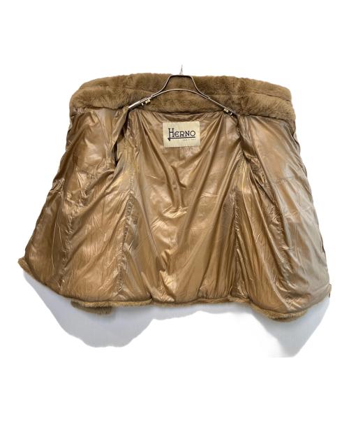 HERNO（ヘルノ）HERNO (ヘルノ) エコファー ショートダウン ブラウン サイズ:40の古着・服飾アイテム