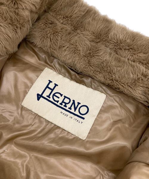 HERNO（ヘルノ）HERNO (ヘルノ) エコファー ショートダウン ブラウン サイズ:40の古着・服飾アイテム
