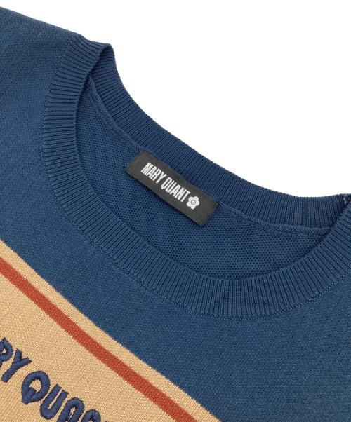 MARY QUANT（マリークヮント）MARY QUANT (マリークヮント) レトロロゴラインプルオーバー ネイビー サイズ:Mの古着・服飾アイテム