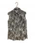 MM6 Maison Margiela（エムエムシックスメゾンマルジェラ）の古着「ノースリーブシアーシャツブラウス」｜チャコールグレー